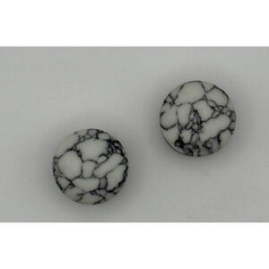 White Marble Stone Plug Earrings Pair Double Flare Gauges Ear Plugs Body Jewelry